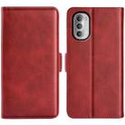 For Motorola Moto G51 5G Dual-side Magnetic Buckle Leather Phone Case(Red) - 1