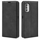 For Motorola Moto G51 5G Retro-skin Magnetic Suction Leather Phone Case(Black) - 1