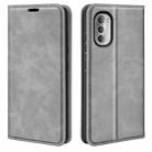 For Motorola Moto G51 5G Retro-skin Magnetic Suction Leather Phone Case(Grey) - 1