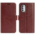 For Motorola Moto G51 5G R64 Texture Single Leather Phone Case(Brown) - 1