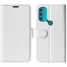 For Motorola Moto G71 5G R64 Texture Single Leather Phone Case(White) - 1