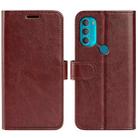 For Motorola Moto G71 5G R64 Texture Single Leather Phone Case(Brown) - 1