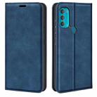 For Motorola Moto G71 5G Retro-skin Magnetic Suction Leather Phone Case(Dark Blue) - 1