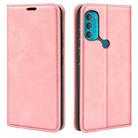 For Motorola Moto G71 5G Retro-skin Magnetic Suction Leather Phone Case(Pink) - 1