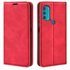 For Motorola Moto G71 5G Retro-skin Magnetic Suction Leather Phone Case(Red) - 1