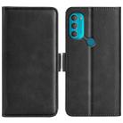 For Motorola Moto G71 5G Dual-side Magnetic Buckle Leather Phone Case(Black) - 1