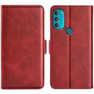 For Motorola Moto G71 5G Dual-side Magnetic Buckle Leather Phone Case(Red) - 1