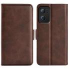 For OPPO Reno7 5G / Find X5 Lite Dual-side Magnetic Flip Leather Case(Brown) - 1