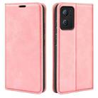 For OPPO Reno 7 5G Retro-skin Magnetic Suction Leather Phone Case(Pink) - 1