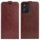 For OPPO Reno7 5G / Find X5 Lite R64 Texture Vertical Flip Leather Phone Case(Brown) - 1