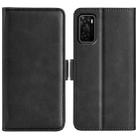 For OPPO A55S 5G Dual-side Magnetic Flip Leather Case(Black) - 1