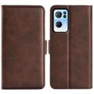 For OPPO Reno7 Pro 5G Dual-side Magnetic Flip Leather Case(Brown) - 1