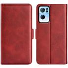 For OPPO Reno7 Pro 5G Dual-side Magnetic Flip Leather Case(Red) - 1