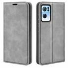 For OPPO Reno7 Pro 5G Retro-skin Magnetic Suction Leather Phone Case(Grey) - 1