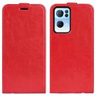 For OPPO Reno7 Pro 5G R64 Texture Vertical Flip Leather Phone Case(Red) - 1