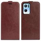 For OPPO Reno7 Pro 5G R64 Texture Vertical Flip Leather Phone Case(Brown) - 1