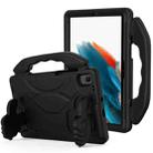 For Samsung Galaxy Tab A8 10.5 2021 X200 / X205 Thumb Bracket EVA Shockproof Tablet Case(Black) - 1