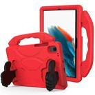 For Samsung Galaxy Tab A8 10.5 2021 X200 / X205 Thumb Bracket EVA Shockproof Tablet Case(Red) - 1