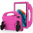 For Samsung Galaxy Tab A8 10.5 2021 X200 / X205 Thumb Bracket EVA Shockproof Tablet Case(Rose Red) - 1