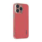 ENKAY Plated Gold Edge TPU Case for iPhone 13 Pro(Red) - 1