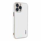 ENKAY Plated Gold Edge TPU Case for iPhone 13 Pro(White) - 1