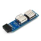 9 Pin PC Motherboard to 2 x USB 2.0 Female Converter for Dongle, Wireless Mouse Receiver - 1