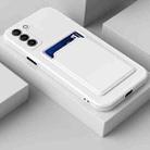 For Samsung Galaxy S22 5G Skin Feel Card Contrast Color Button TPU Phone Case(White) - 1