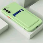 For Samsung Galaxy S22+ 5G Skin Feel Card Contrast Color Button TPU Phone Case(Matcha Green) - 1