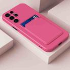 For Samsung Galaxy S22 Ultra 5G Skin Feel Card Contrast Color Button TPU Phone Case(Rose Red) - 1
