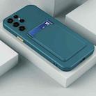 For Samsung Galaxy S22 Ultra 5G Skin Feel Card Contrast Color Button TPU Phone Case(Dark Green) - 1