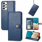 For Samsung Galaxy A53 5G Solid Color Leather Buckle Phone Case(Blue) - 1