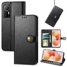 For Xiaomi 12 Solid Color Leather Buckle Phone Case(Black) - 1