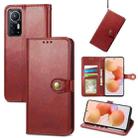 For Xiaomi 12 Solid Color Leather Buckle Phone Case(Red) - 1