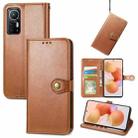 For Xiaomi 12 Solid Color Leather Buckle Phone Case(Brown) - 1