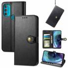 For Motorola Moto G71 5G Solid Color Leather Buckle Phone Case(Black) - 1