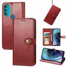 For Motorola Moto G71 5G Solid Color Leather Buckle Phone Case(Red) - 1