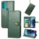 For Motorola Moto G71 5G Solid Color Leather Buckle Phone Case(Green) - 1