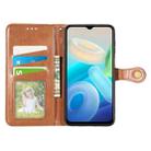 For vivo Y76s Solid Color Leather Buckle Phone Case(Brown) - 3