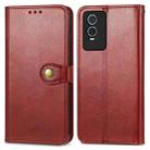 For vivo Y76s Solid Color Leather Buckle Phone Case(Red) - 2
