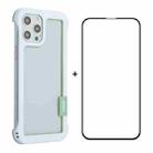 For iPhone 12 Pro Max ENKAY Frameless Hollow PC Case + Glass Film(White) - 1