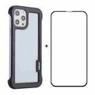 For iPhone 12 Pro Max ENKAY Frameless Hollow PC Case + Glass Film(Black) - 1