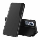 For Xiaomi 12 Pro Side Display Flip  Leather Phone Case with Holder(Black) - 1