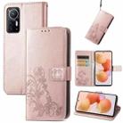 For Xiaomi 12 Four-leaf Clasp Embossed Leather Phone Case(Rose Gold) - 1