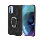 For Motorola Moto G51 5G Ring Holder PU Phone Case(Black) - 1