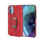 For Motorola Moto G51 5G Ring Holder PU Phone Case(Red) - 1