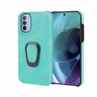 For Motorola Moto G51 5G Ring Holder PU Phone Case(Mint Green) - 1