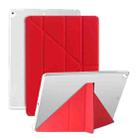 Multi-folding TPU Back Flip Leather Smart Tablet Case for iPad Pro 12.9 inch 2015 / 2017(Red) - 1