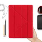 Multi-folding TPU Back Flip Leather Smart Tablet Case for iPad Pro 12.9 inch 2015 / 2017(Red) - 7