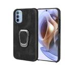 For Motorola Moto G31 / G41 Ring Holder PU Phone Case(Black) - 1