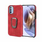 For Motorola Moto G31 / G41 Ring Holder PU Phone Case(Red) - 1